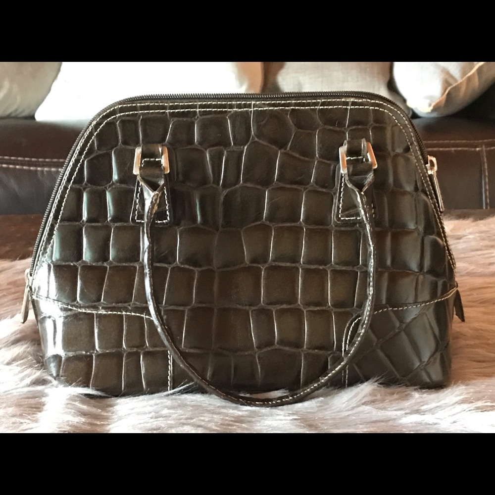 Vtg Tiffany & Fred Paris Alligator Embossed Purse
